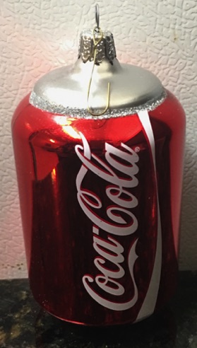 45241-1 € 12,50 coca cola kerstbal in vorm van blik1e glas blikje
